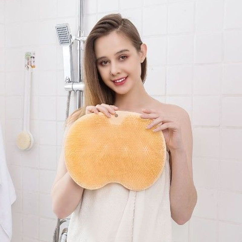 Innovative personal care item: silicone foot and back scrubber for an invigorating shower