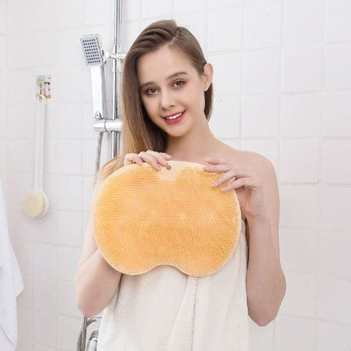 Innovative personal care item: silicone foot and back scrubber for an invigorating shower