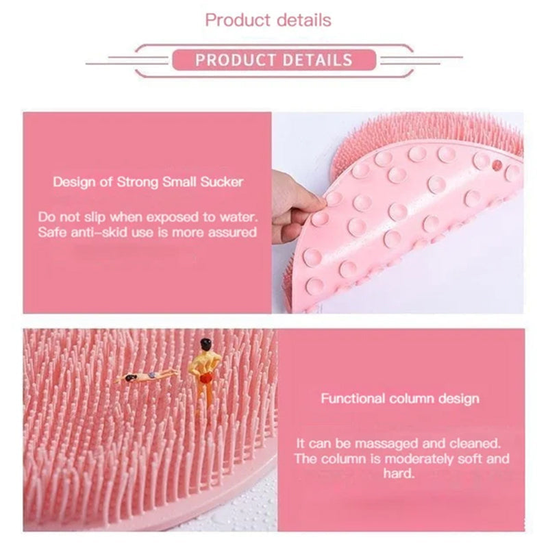 Durable silicone shower accessory, effective cleaning tool for feet and back massaging