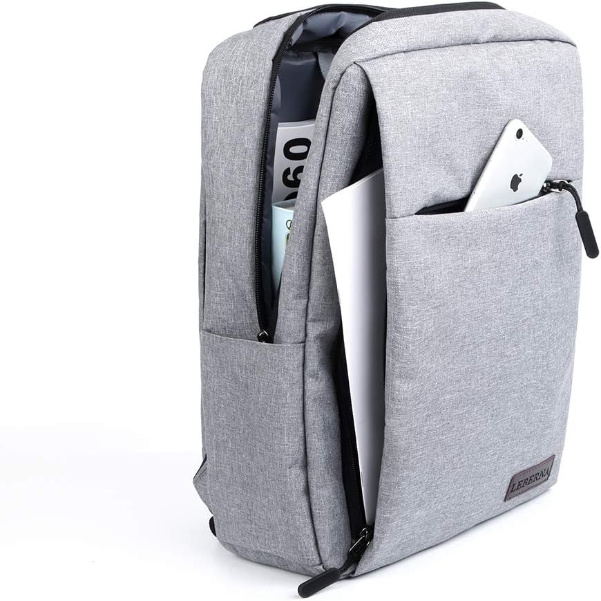 Interior view of the organized slim laptop backpack with secure compartment for up to 15.6-inch laptops.