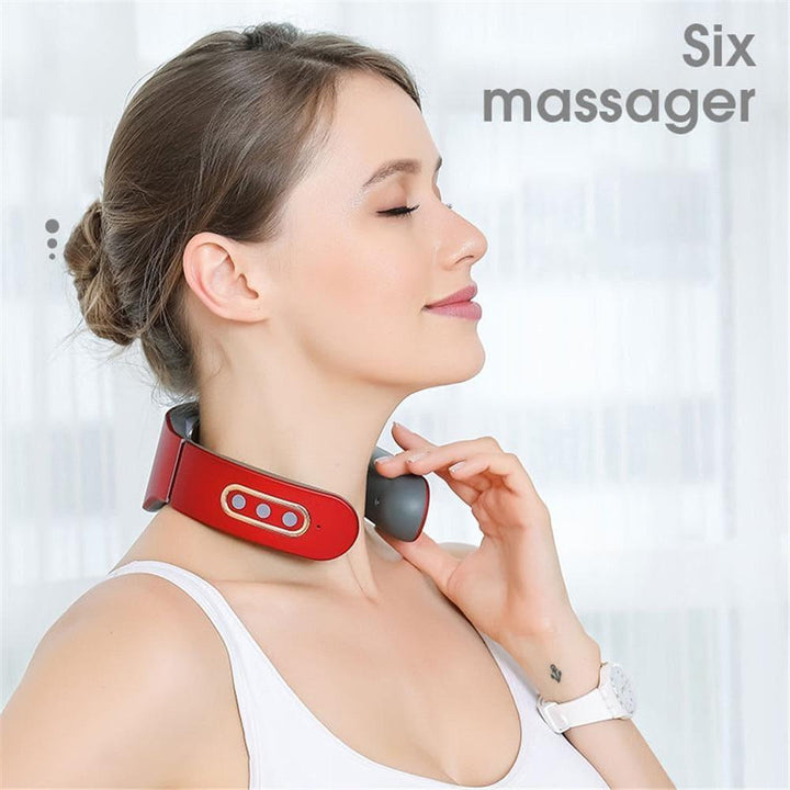 Targeted neck and shoulder pain relief with this 4D smart massager, offering heat therapy & relaxation.