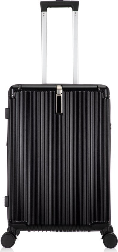 Efficient Mykonos smart hardshell luggage, unisex, with USB, cupholder, and robust wheels.