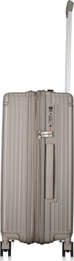 Stylish hardshell smart luggage for travel, unisex, with built-in USB charger and cupholder.