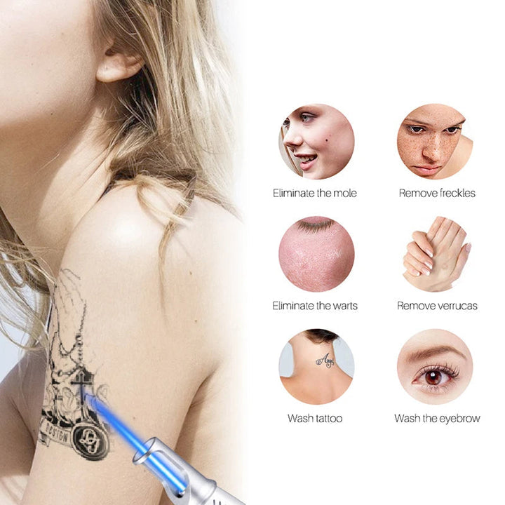 Advanced laser removal pen targets tattoos, freckles, & acne for blemish-free, clearer, healthy-looking skin.