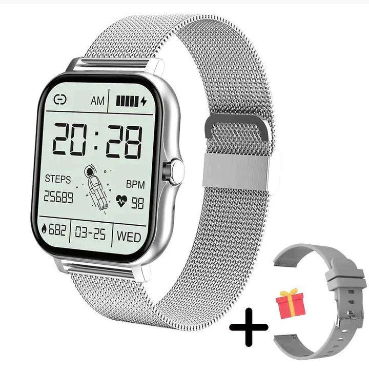 Sleek Unisex Smart Watch & Fitness Tracker. Enjoy Bluetooth calling, step counter & sleep tracking.