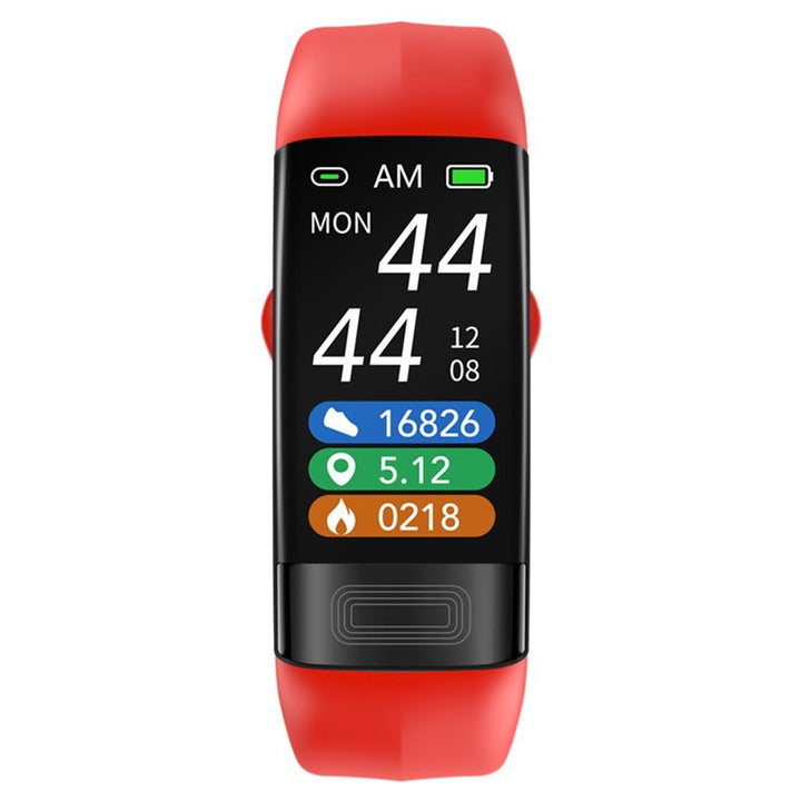 Comprehensive health watch: unisex design, ECG, blood pressure, sleep tracker, and smart notifications.