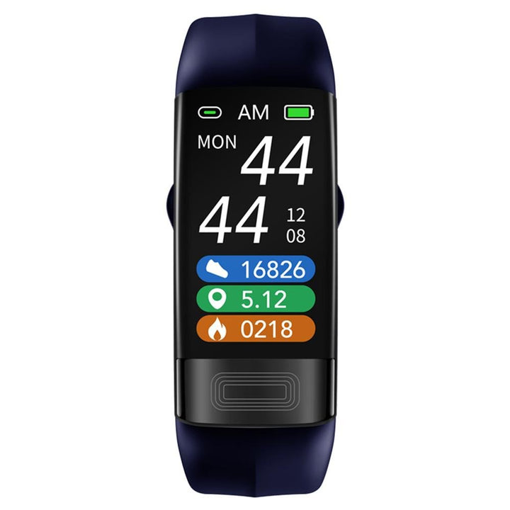 Waterproof unisex smartwatch, ideal for fitness, with ECG, BP, sleep tracking & daily use features.