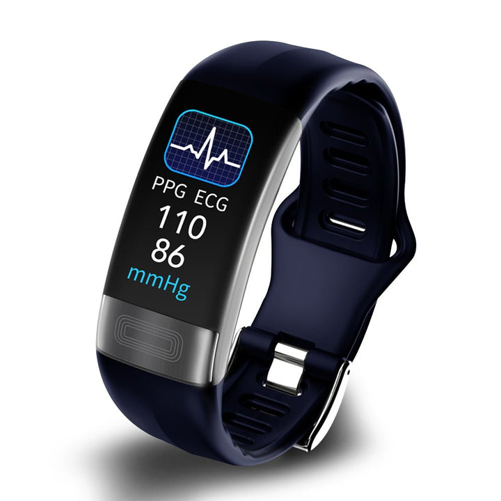 Unisex health tracker smartwatch, providing ECG, blood pressure, sleep monitoring, and fitness data.