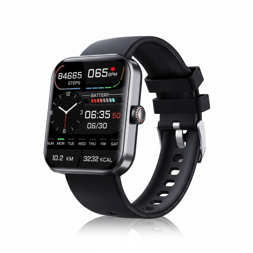 Fitness watch & non-invasive glucose tracker: monitor activity, heart rate, and blood sugar.
