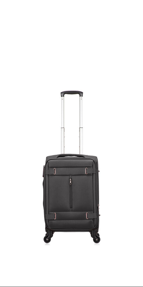 Unisex softshell carry-on luggage, lightweight & durable for air travel.