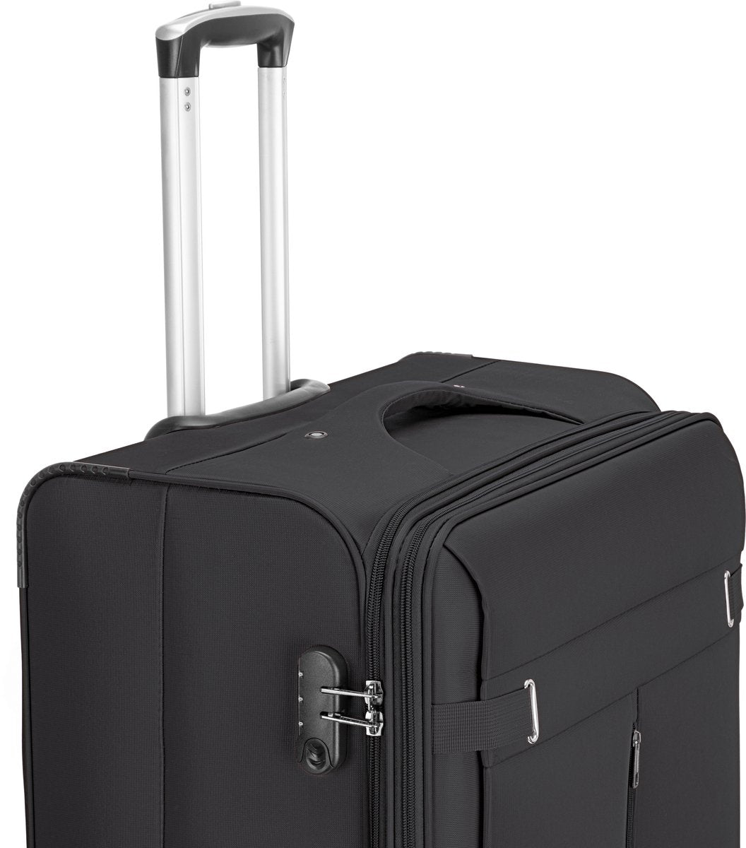 Stylish unisex softshell travel bag, perfect for weekend trips & air travel.