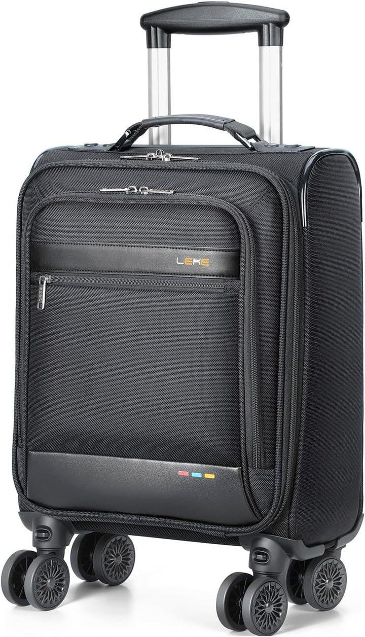 Unisex softside expandable carry-on suitcase with durable wheels, lightweight & airline approved for easy travel.