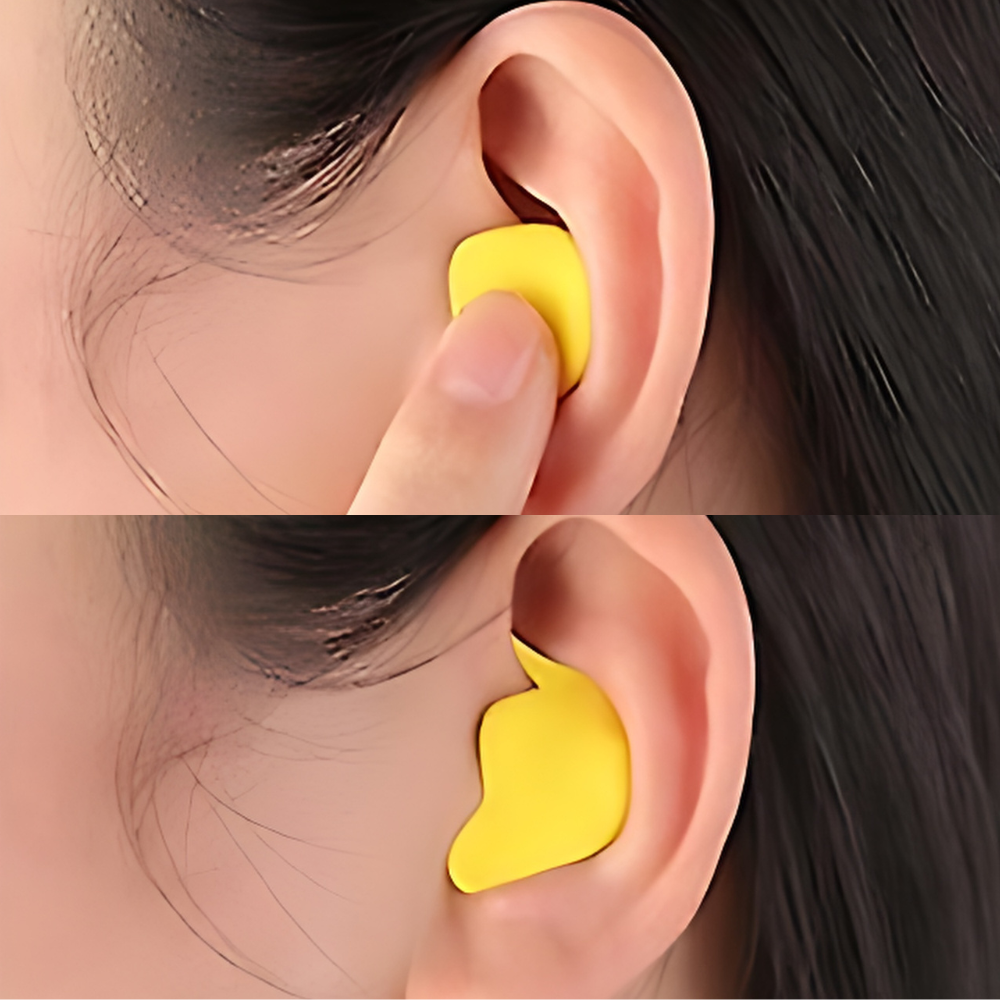 Versatile unisex earplugs: soundproof for travel, noise reduction for study, waterproof for swim.