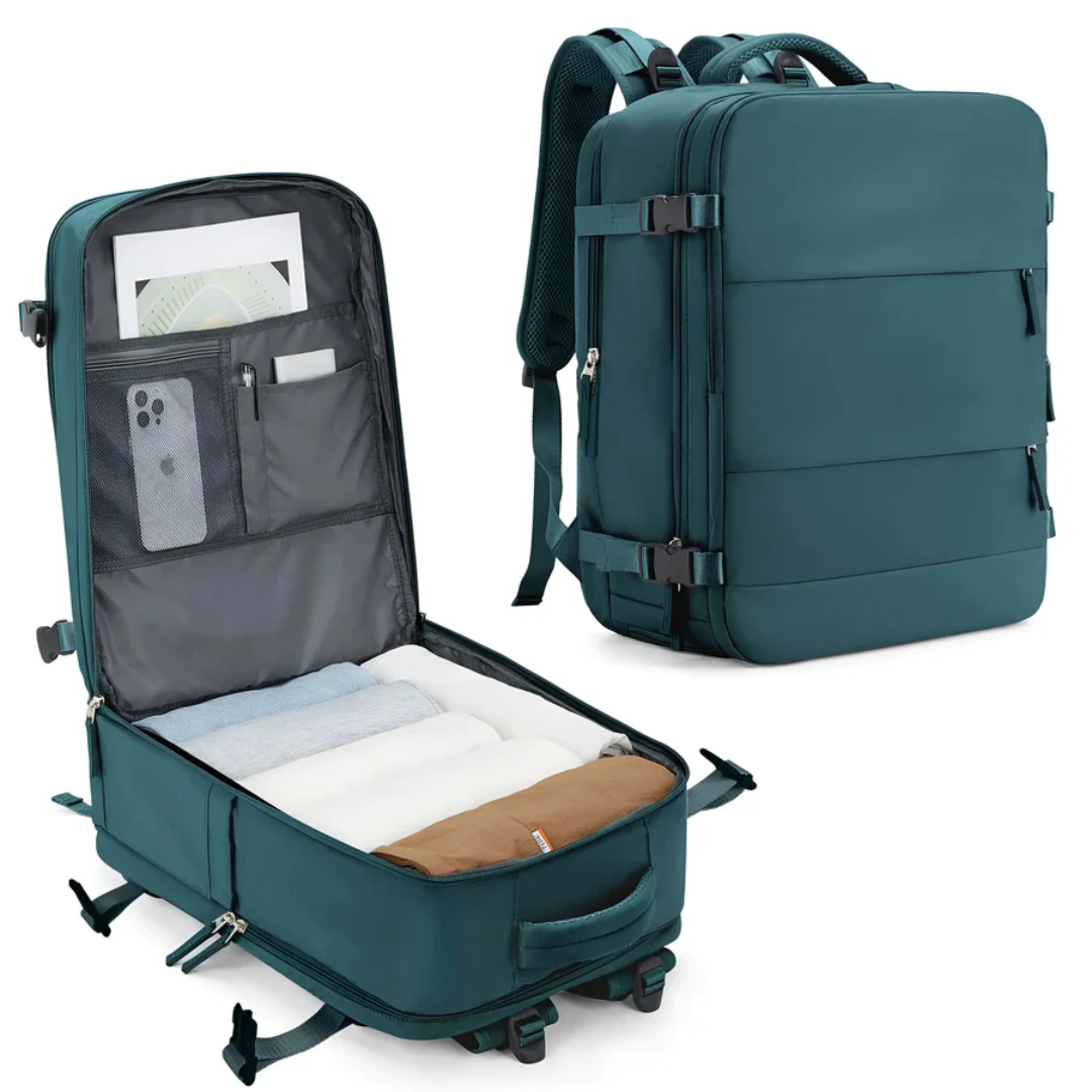 Vibrant blue carry-on suitcase. Spacious unisex hand luggage, airport-friendly for a colorful, effortless travel experience.