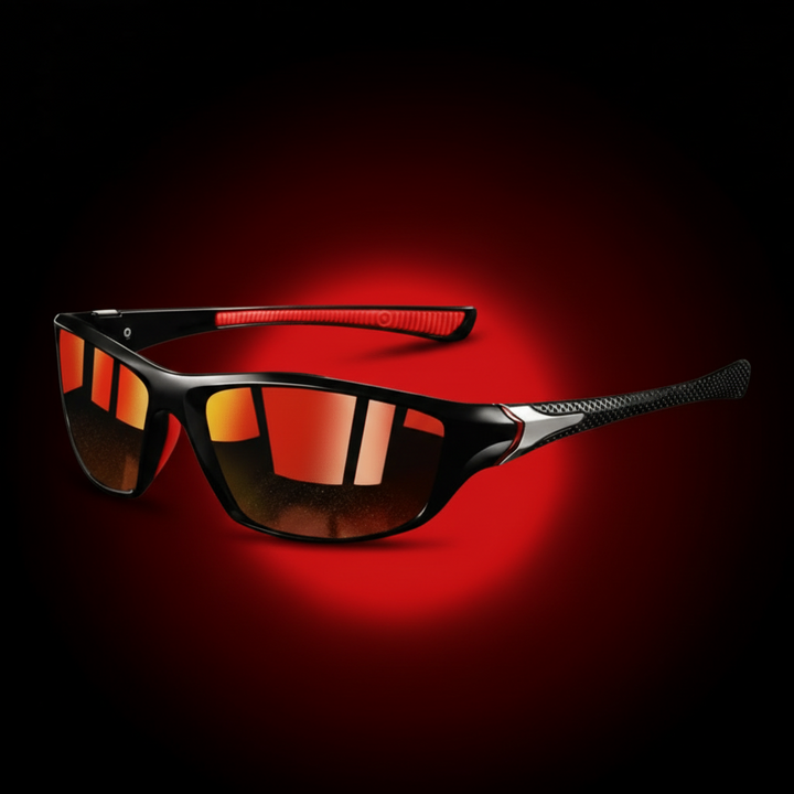 Athletic polarized sunglasses, ideal for cycling, running & outdoor sports, with UV400 protection for activewear.