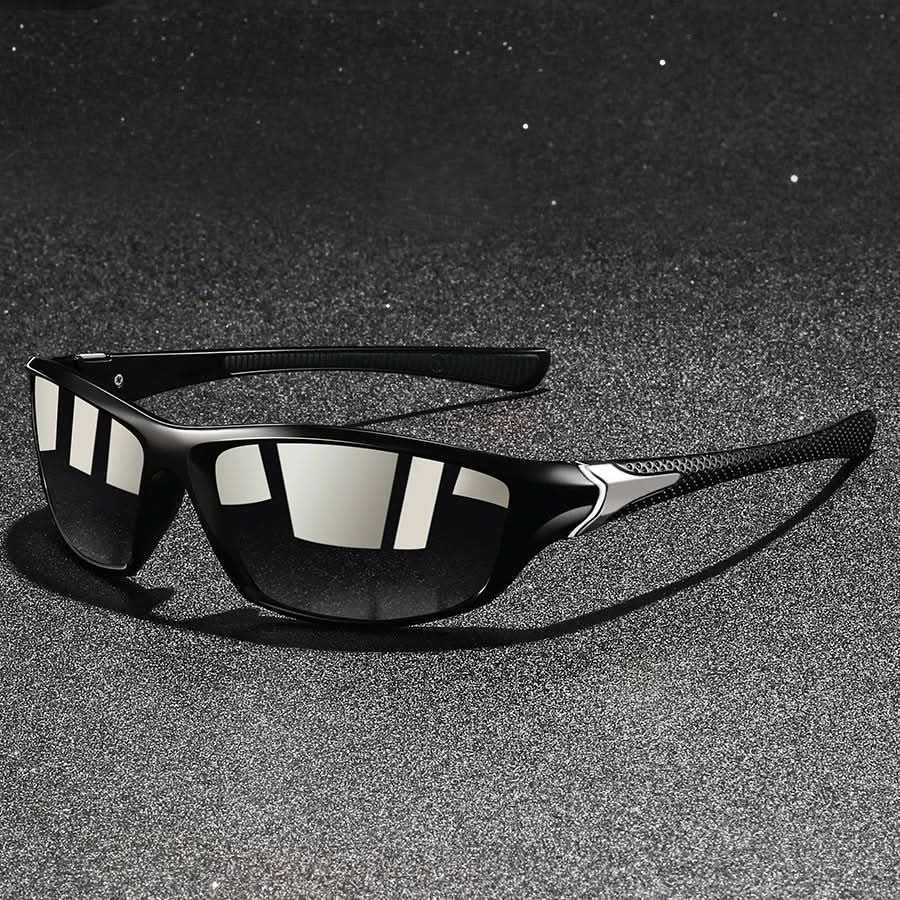 Side view of unisex activewear sunglasses with polarized UV400 lenses for enhanced vision & glare reduction.