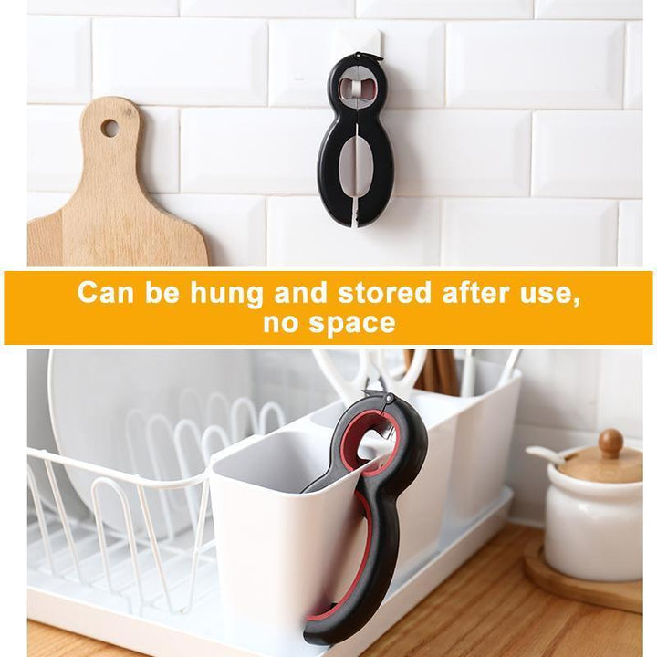 Handy 6-in-1 kitchen gadget, opening bottles and jars with ease for ultimate convenience