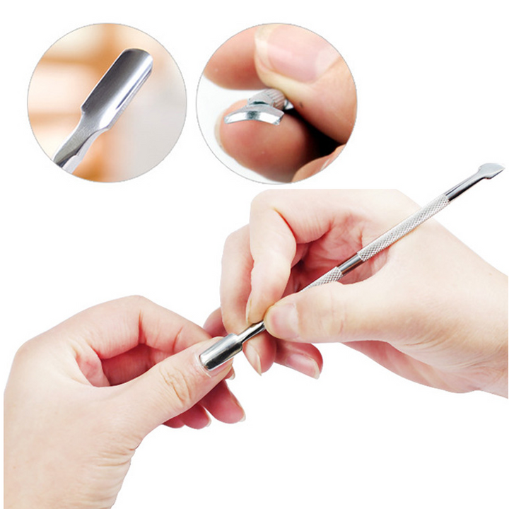 Manicure and pedicure essential: a versatile double-ended cuticle pusher