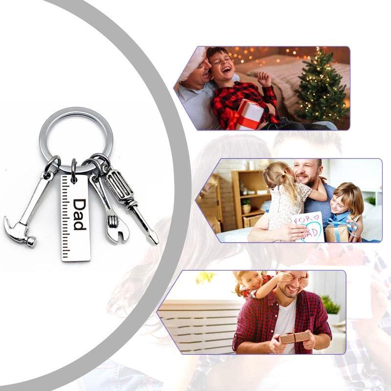 Keychain for dad, crafted from stainless steel with a unique personalized engraving.