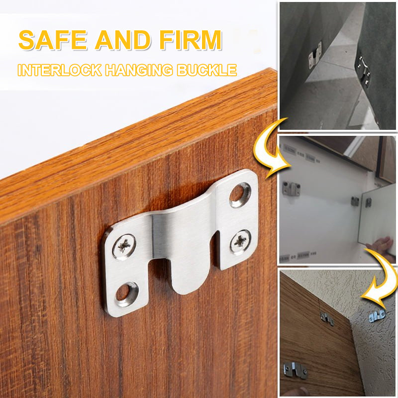 Durable stainless steel z clip for flush mount hanging applications, securing furniture panels