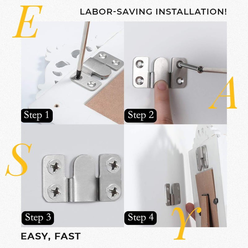 Secure furniture mounting with stainless steel interlock hanging buckle and flush bracket