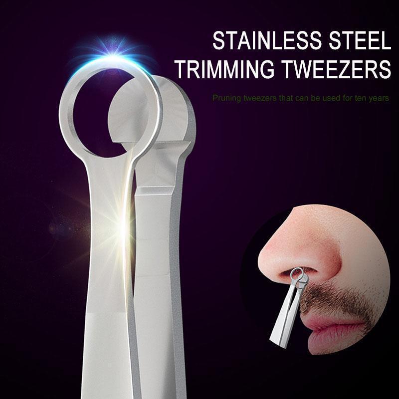 Unisex stainless steel nose & ear hair trimmer for precise grooming and personal care