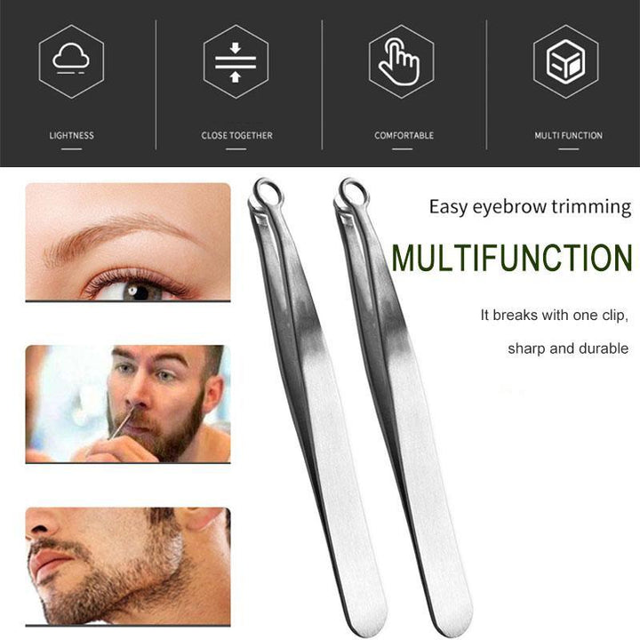 Manual stainless steel nose and ear hair trimmer for effective hair removal, travel-friendly
