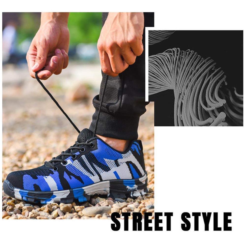 Close-up of steel toe on waterproof work safety shoes, essential protection for industrial jobs