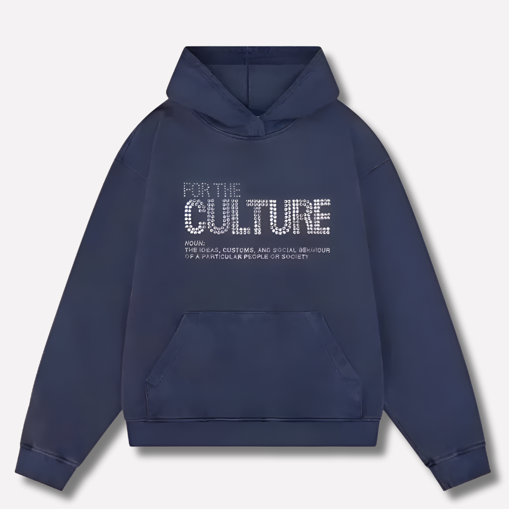 Unisex streetwear hoodie with 'For The Culture' bold graphic print. Oversized pullover, perfect for trendy urban style.