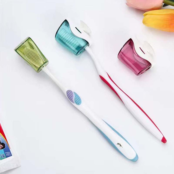 Unisex suction cup toothbrush cover protecting bristles, essential for home and travel oral care, 125 characters
