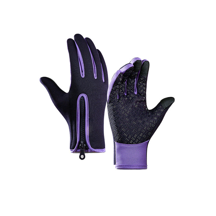 Detail shot of the durable stitching on unisex thermal touchscreen winter gloves, built for longevity
