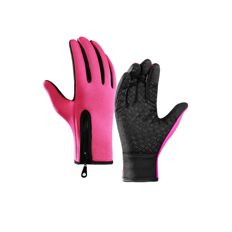 Unisex thermal gloves on a cold morning walk, illustrating their everyday use and comfort