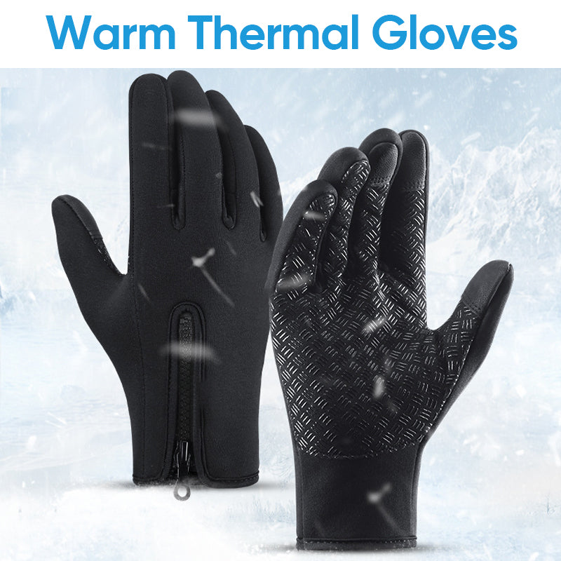 Person using a smartphone while wearing unisex thermal touchscreen winter gloves, showcasing functionality