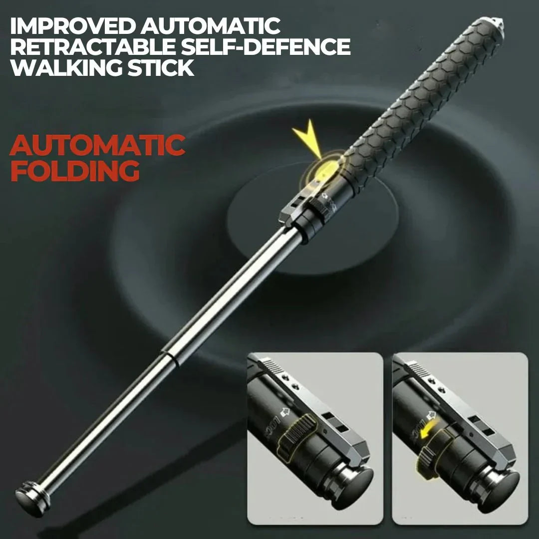 Unisex hiking pole for reliable support, personal safety & self-defense. Adjustable & compact.