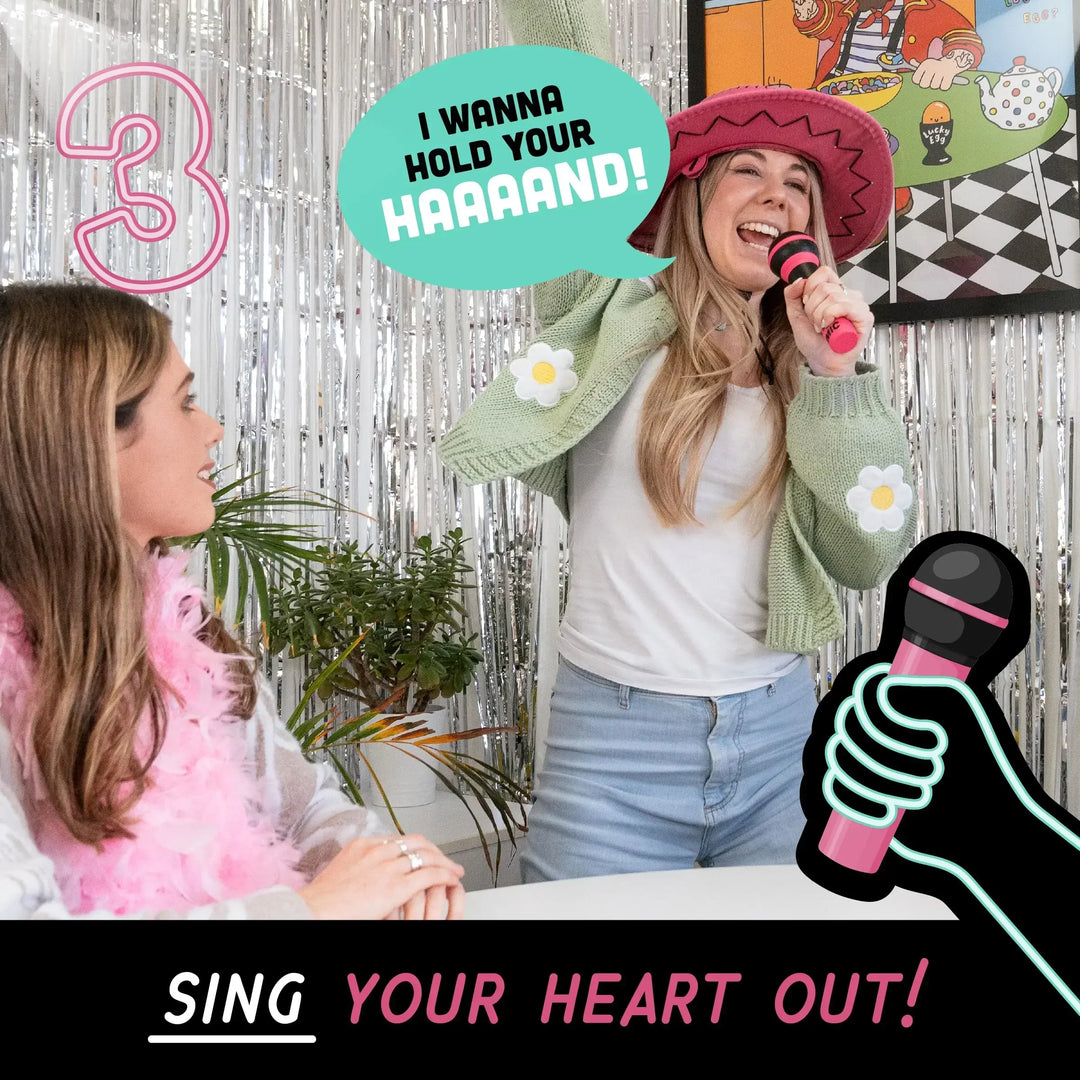 Gift-wrapped TuneToss Karaoke Challenge Game. Ideal party game gift for group fun, family & friends.
