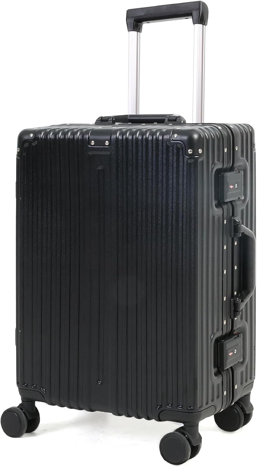 Unisex ultra-durable carry-on luggage with hard shell, TSA lock, and silent spinner wheels for travel.