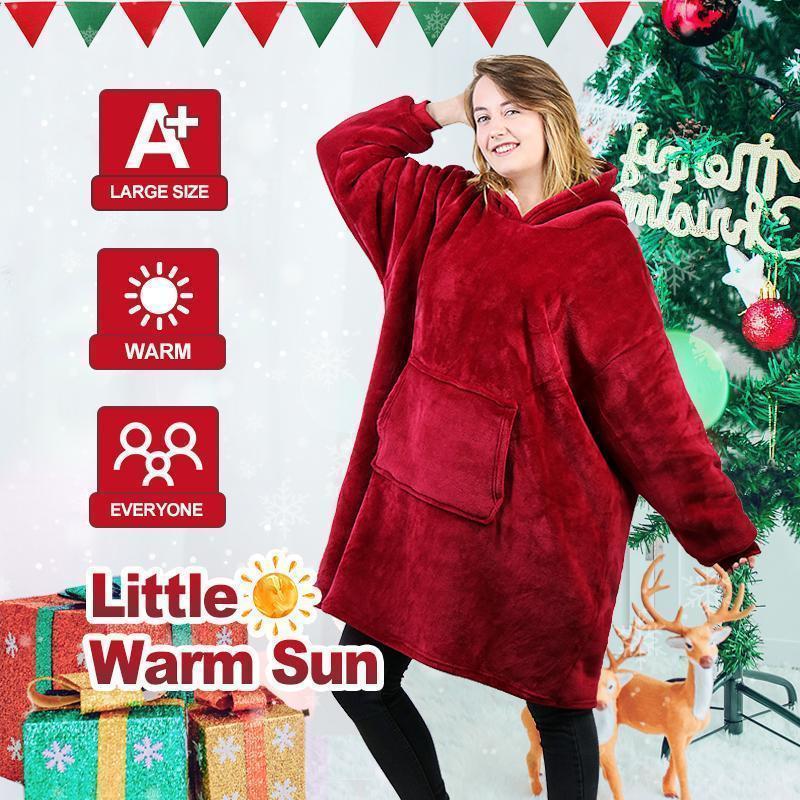Unisex ultra soft wearable blanket sweatshirt in a cozy plush fabric, perfect for lounging