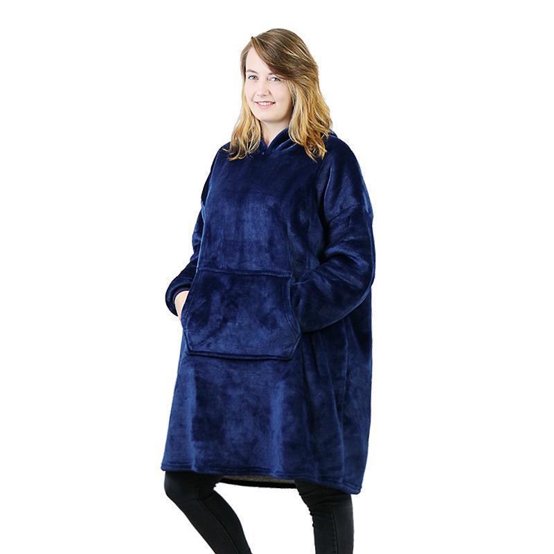 Detail of the cuffed sleeves on the ultra-soft wearable blanket sweatshirt for snug fit