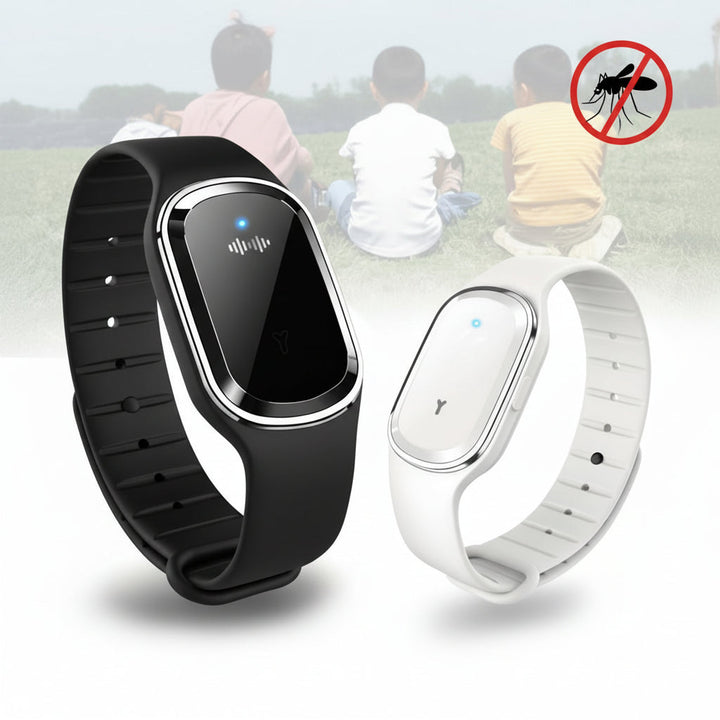 Get personal defense with this ultrasonic mosquito repellent bracelet. Rechargeable & portable for outdoor adventures.