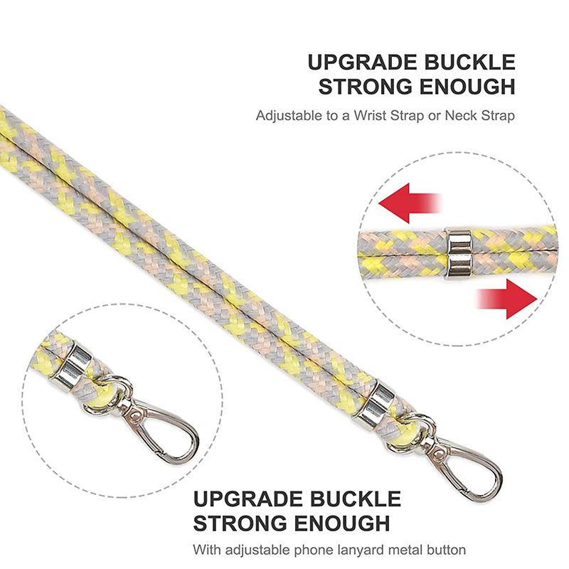 Detailed view of the adjustable strap on a universal detachable phone lanyard for comfortable wear.