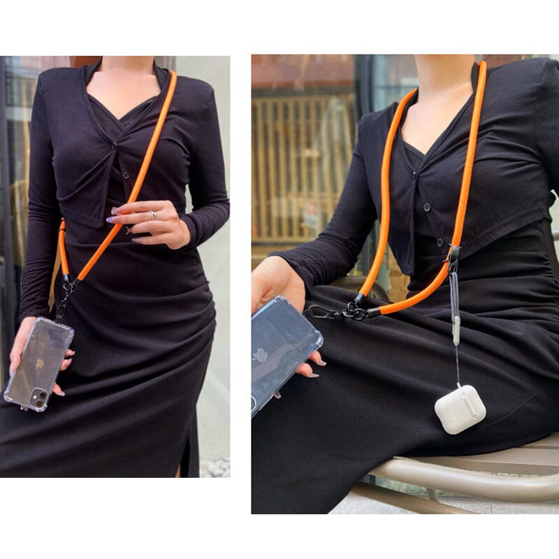 Close-up of the adjustable strap mechanism on a Universal Phone Crossbody Lanyard, showing durability.