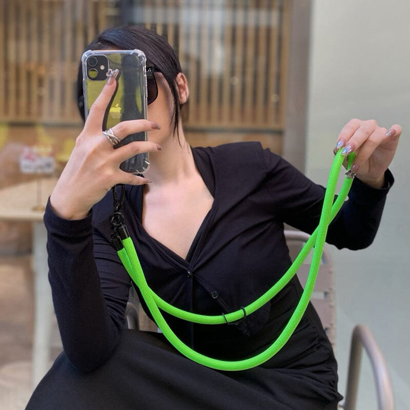 Brown Universal Phone Crossbody Lanyard, stylish and practical for secure phone access, anti-loss design.