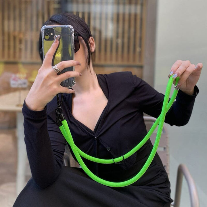 Brown Universal Phone Crossbody Lanyard, stylish and practical for secure phone access, anti-loss design.