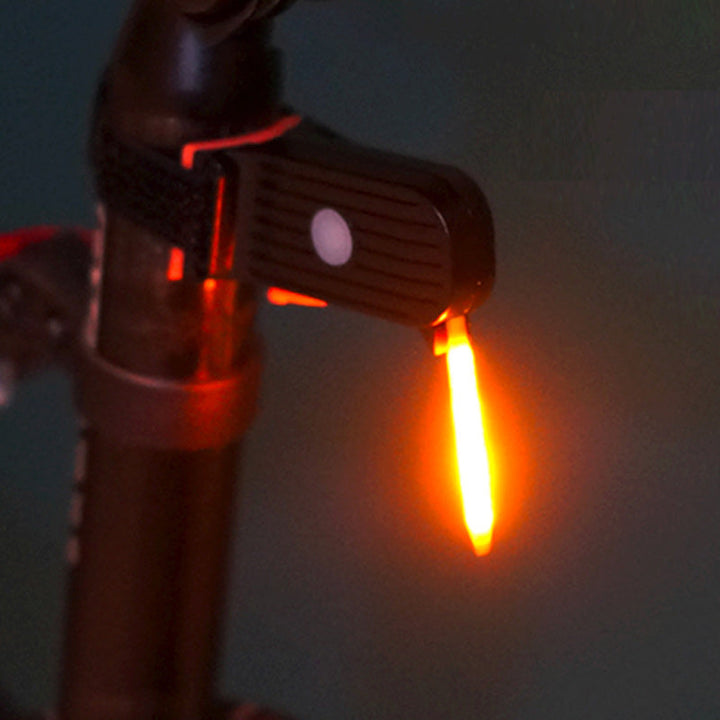 Easy-to-mount USB rechargeable LED rear bike light, enhances cyclist safety