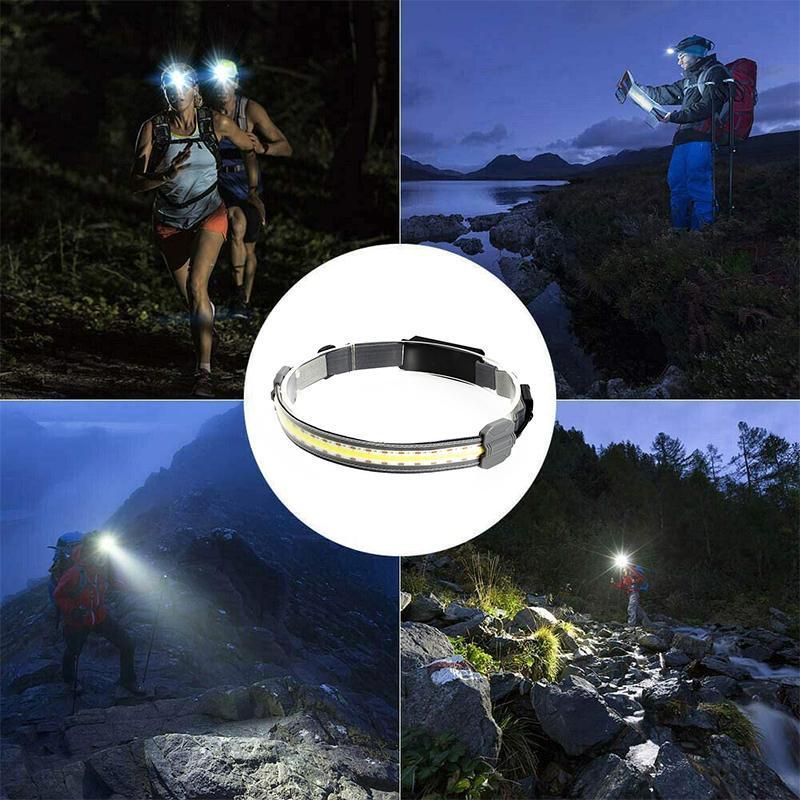 LED headlamp with red light mode, good for preserving night vision during outdoor activities