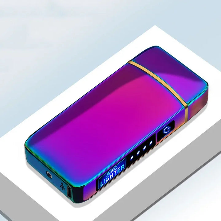 Compact unisex USB rechargeable plasma arc lighter. Windproof & flameless electric design.
