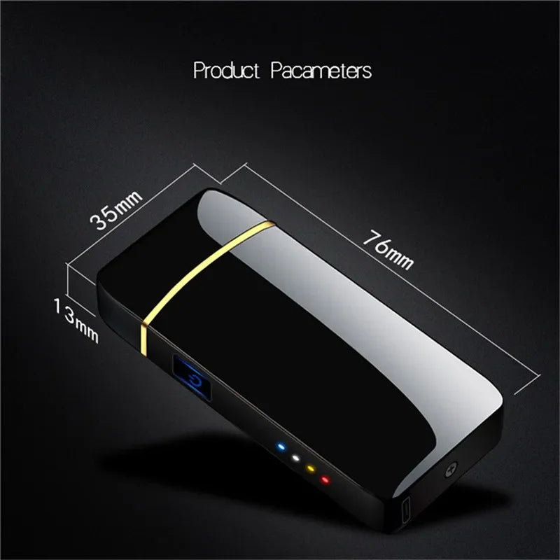 Sleek unisex USB rechargeable plasma lighter, windproof & flameless. Great modern gift.