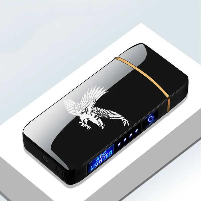 Durable premium metal USB plasma lighter, windproof & flameless electric arc. Rechargeable.