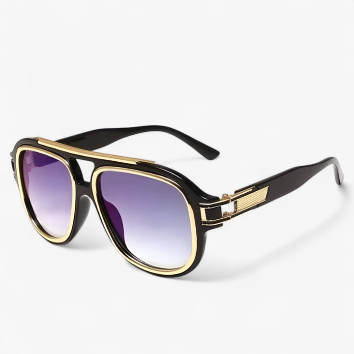 Classic vintage black sunglasses for men & women, featuring UV400 protection and a skin-friendly design.