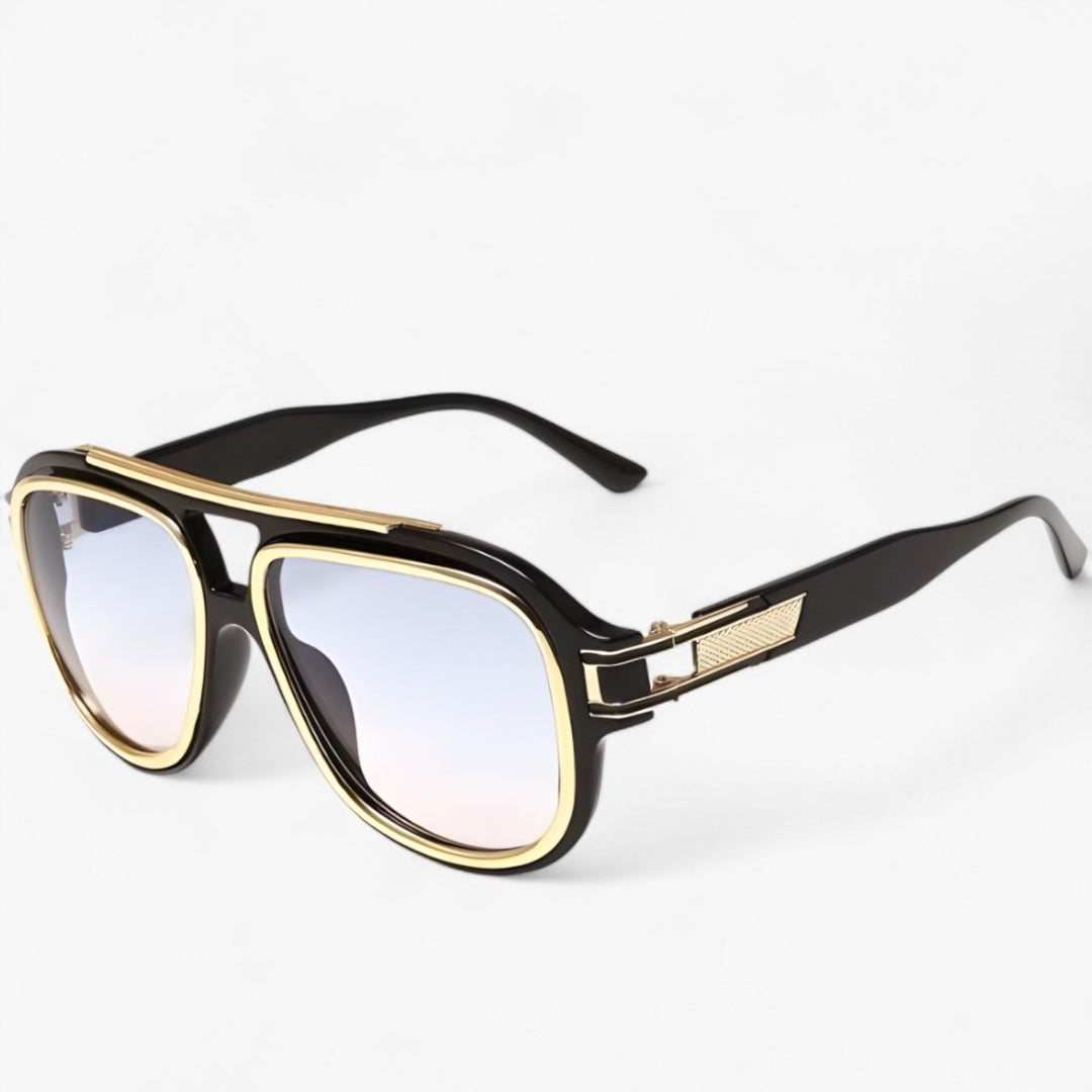 Lightweight black vintage sunglasses, a unisex fashion accessory for summer, with UV400 eye protection.
